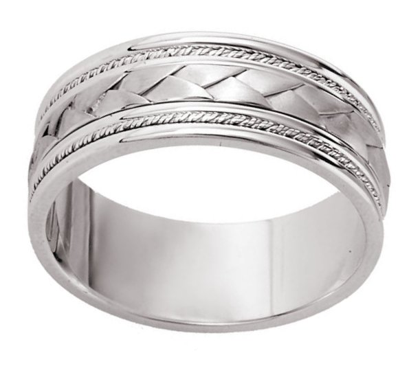 Wedding Ring 14Kt White Gold Braided Band