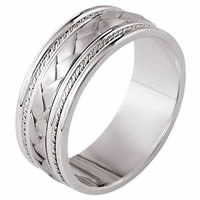 Wedding Ring 14Kt White Gold Braided Band