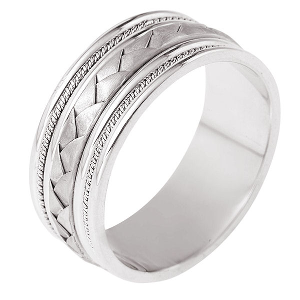 14kt white gold, Hand Made, Braided Wedding Band 14kt white gold, Hand Made, Braided Wedding Band