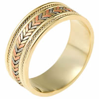 Item # 110081 - Hand Made 14kt tricolorBraided Wedding Band 