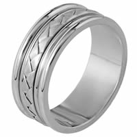 18K Hand Made 8.5mm Wide, Comfort Fit Wedding Band