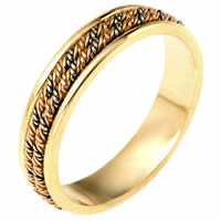 Tri-Color Wedding Band 18 kt Hand Made