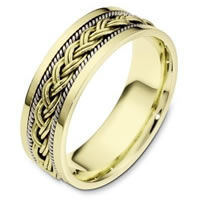 Item # 110171E - 18 kt Hand Made Two-Tone Wedding Band 