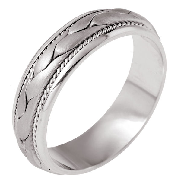 18K white Gold Hand Braided Wedding Ring