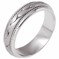 Item # 110271WE - 18K white Gold Hand Braided Wedding Ring