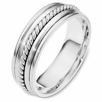 14K White Gold Comfort Fit, 7.0mm Wide Wedding Band
