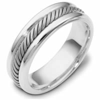 18K White Gold Comfort Fit, 6.5mm Wide Wedding Band