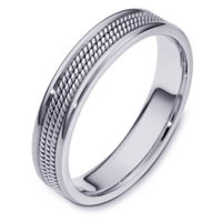 Item # 110441WE - 18K White Gold Comfort Fit 5mm Hand Made Wedding Ring