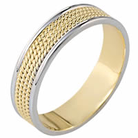 Item # 110451E - 18K Two-Tone Gold Comfort Fit Wedding Ring