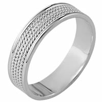 Item # 110451WE - 18K White Gold Comfort Fit 6mm Handmade Wedding Ring