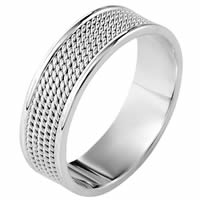 Item # 110471WE -  18K White Gold Comfort Fit 7mm Handmade Wedding Ring