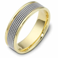 Item # 110481 - 14K Two-Tone Gold Comfort Fit 7mm Handmade Wedding Band