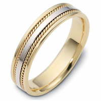 Item # 110491E - Two-Tone Gold 5mm Handmade Comfort Fit Band