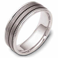 Titanium- Gold Comfort Fit, 7.0mm Wide Wedding Band