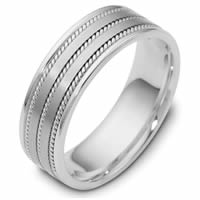 18K White Gold Comfort Fit, 7.0mm Wide Wedding Band