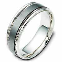 Titanium-Gold Comfort Fit, 7.0mm Wide Wedding Band