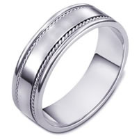 14K White Gold Comfort Fit, 7.0mm Wide Wedding Band