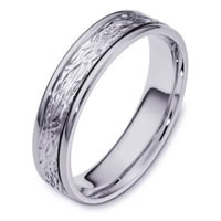18K White Gold Comfort Fit, 5.0mm Wide Wedding Band
