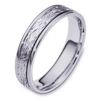 14K White Gold Comfort Fit, 5.0mm Wide Wedding Band
