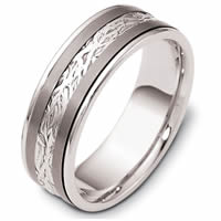 Titanium-Gold Comfort Fit, 7.0mm Wide Wedding Band