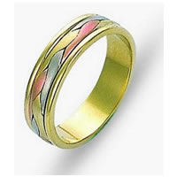 Two-Tone Wedding Band 18 kt Hand Made