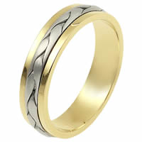 Two-Tone Wedding Band 18 kt Hand Made