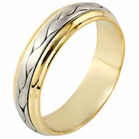 Two-Tone Wedding Band 18 kt Hand Made
