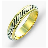 Item # 110851E - Two-Tone Gold Comfort Fit Wedding Band