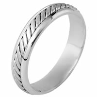 14K White Gold Comfort Fit, 4.5mm Wide Wedding Ring