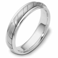 14K White Gold Comfort Fit,5.0mm Wide Wedding Band