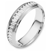18K White Gold Comfort Fit, 6.0mm Wide Wedding Band