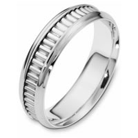 14K White Gold Comfort Fit, 6.0mm Wide Wedding Band