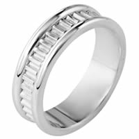 18K White Gold Comfort Fit, 7.0mm Wide Wedding Band