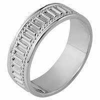 14K White Gold Comfort Fit, 7.0mm Wide Wedding Band