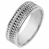 18K White Gold Comfort Fit, 6.5mm Wide Wedding Band