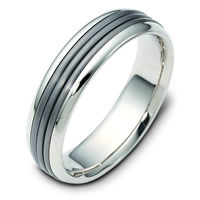 Titanium-Gold Comfort Fit, 6.0mm Wide Wedding Band