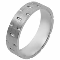 14K White Gold Comfort Fit, 5.0mm Wide Wedding Band