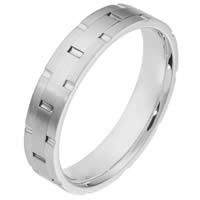 18K White Gold Comfort Fit, 5.0mm Wide Wedding Band