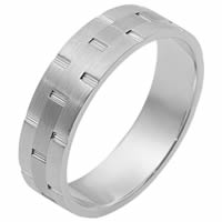Platinum hand made Comfort Fit, 6.0mm Wide Wedding Band