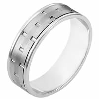 Platinum hand made Comfort Fit, 6.5mm Wide Wedding Band
