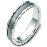 Titanium-Gold Comfort Fit, 6.0mm Wide Wedding Band