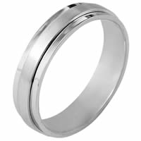 14K White Gold Comfort Fit, 5.0mm Wide Wedding Band