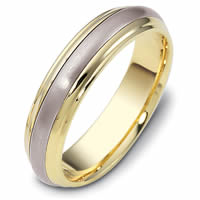 18K Two-Tone Comfort Fit, 5.5mm Wide Wedding Band