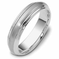18K White Gold Comfort Fit, 5.5mm Wide Wedding Band