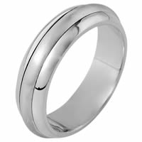 14K White Gold Comfort Fit, 6.0mm Wide Wedding Band