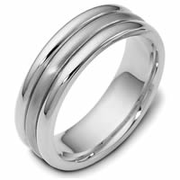 14K White Gold Comfort Fit, 6.5mm Wide Wedding Ring