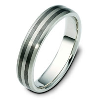 Titanium-Gold Comfort Fit, 5.0mm Wide Wedding Band