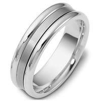 14K White Gold Comfort Fit, 6.5mm Wide Wedding Band