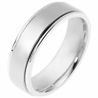 18K White Gold Comfort Fit, 6.0mm Wide Wedding Band