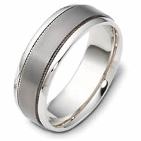 Gold-Titanium Comfort Fit, 7.5mm Wide Wedding Band
